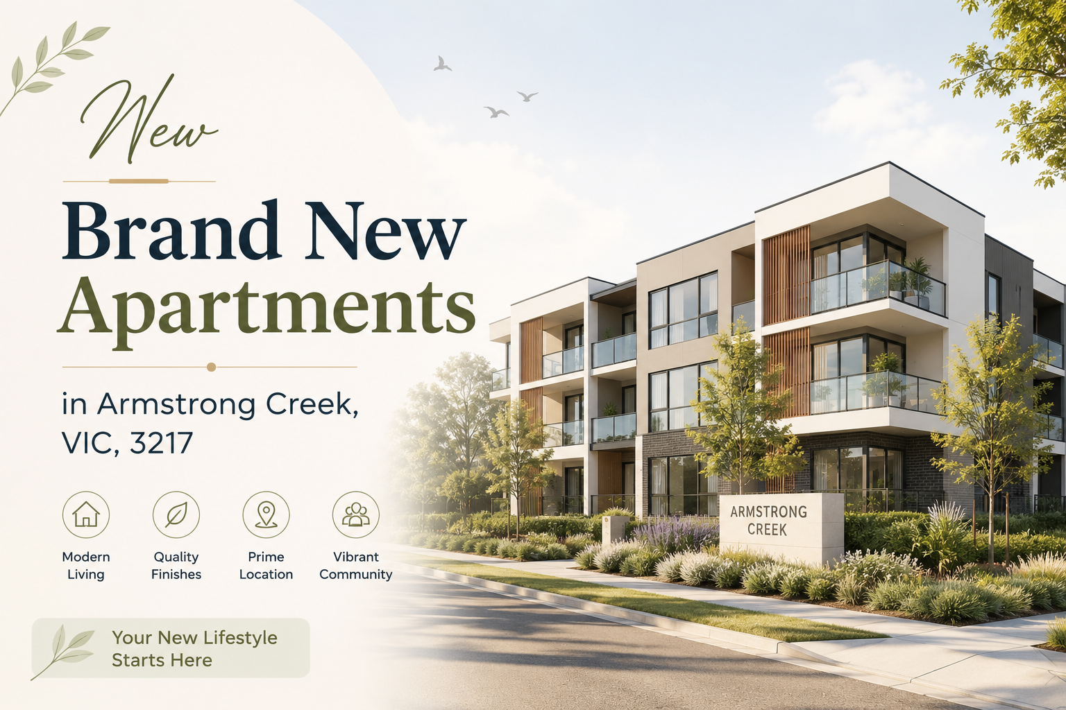Brand New Apartments in Armstrong Creek, VIC, 3217